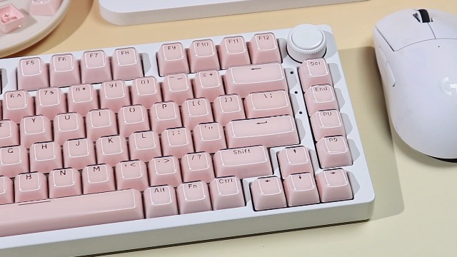 Crystal Jelly Keycaps, Pink Shine Through Custom Keycaps, 135 Keys