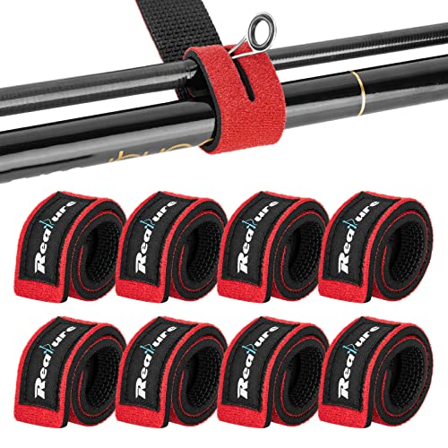 Realure 8 Pcs Canne À Pêche Sangles Velcro Sangles Réglables En Néoprène Attaches De Ceinture De Canne À Pêche Attaches De Ceinture Pour Canne À Carpe Wrap Protecteurs Cover