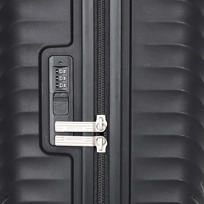 Image of American Tourister Set (55+68+79 CM) Check-in Trolley Bag with Combination Non TSA Lock & 8 Wheels Hard-Sided PC Medium Suitcase /Trolley Bag with Double Spinner Wheels /Luggage for Men & Women (Black)
