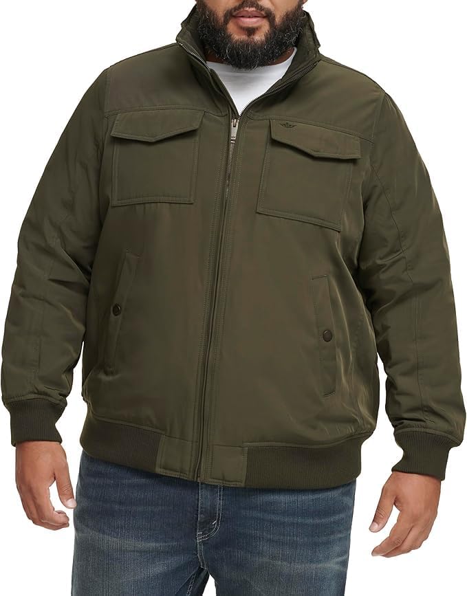 DOCKERS Men's Quilted Lined Flight Bomber Jacket - Image 5