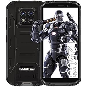 OUKITEL WP18 (2022) outdoor smartphone zonder abonnement, 12500 mAh batterij IP68 outdoor mobiele telefoon, 5,93 inch Android 11 4G mobiele telefoons, 4GB + 32GB (1TB uitbreidbaar) GPS/OTG Dual SIM waterdichte mobiele telefoon – zwart