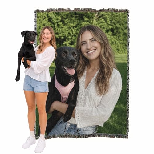 Pure Country Weavers Personalized Woven Photo Blanket - Not Printed - Custom Gift Picture Tapestry Throw 100% Cotton - Made in The USA (72x54)