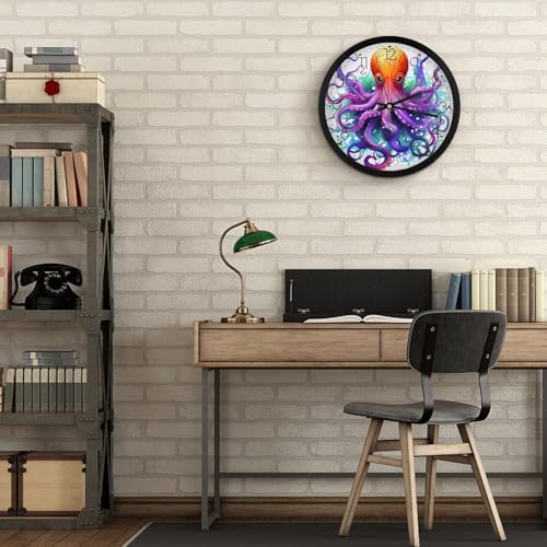 Horloge murale numérique colorée pieuvre à piles 25,4 cm - 7