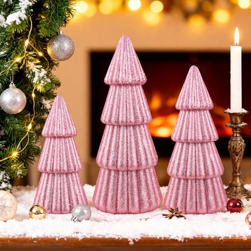 Miaikoe Set von 3 Weihnachtsbaum Dekorationen Indoor, glitzernde...