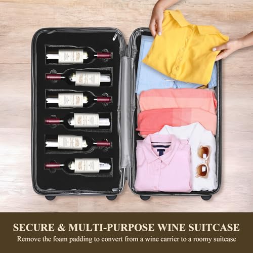 CNZLYZOY 12-Bottle Wine Suitcase