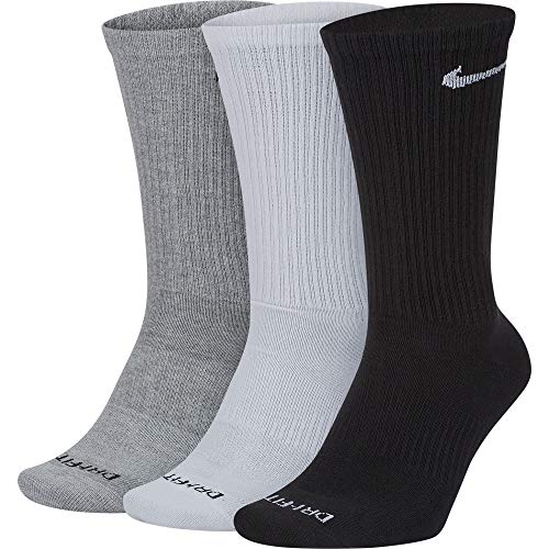 Nike Everyday Plus Lightweight Crew Socks, 3 Pair - SX6891 (Multi-Color 916, Large)