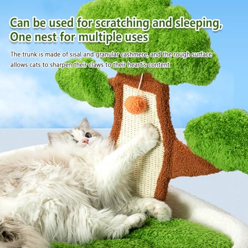 Cama para gato con poste rascador de sisal natural miniatura 2