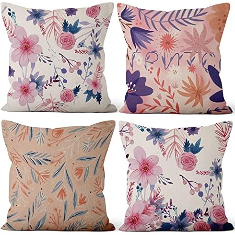 Cushion Covers Sunflower Farm Throw Pillow Cover Set of 4 Cute MIRRORANG Decorative Square Throw Pillow Case for Outdoor Indoor Living Room Sofa Couch Spring Garden Bed Pillowcases Cover