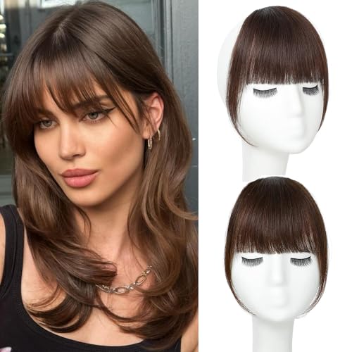 Leelebamo Clip In Bangs 100% Cabelo Humano Real, Falso Para Mulhe...
