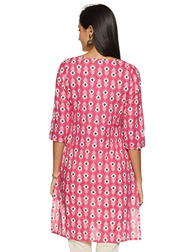 Image of ABOF Women's Cotton Straight Kurta (BOA19AWEWKU3046079 Pink X-Large)