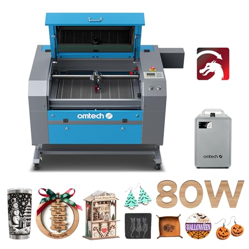 OMTech 90W CO2 Laser Engraver with LightBurn and Water Chiller, 20