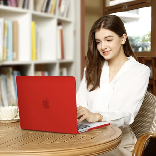 Image of MOSISO Compatible with MacBook Pro 14 inch Case 2025 2024 2023 2022 2021 M5 M4 M3 M2 M1 A3434 A3112 A3185 A3401 A2918 A2992 A2779 A2442, Hard Shell&Keyboard Cover&Screen Film&Pouch,Red