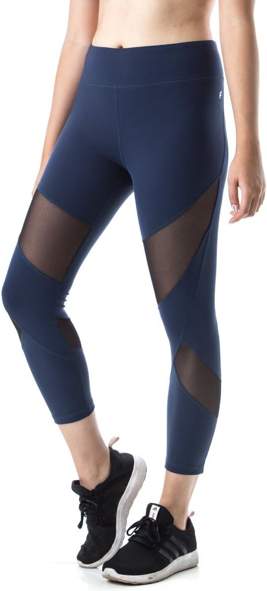 Activ Women's Sport Capri 7/8 With Mesh Leggings For Yoga, Running, Fitness & Everyday Wear