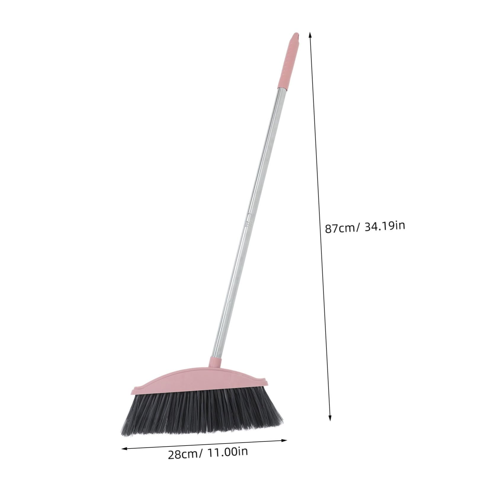 Beavorty Small Dust Broom Long Handle Floor Broom Comfortable Grip for Easy Cleaning