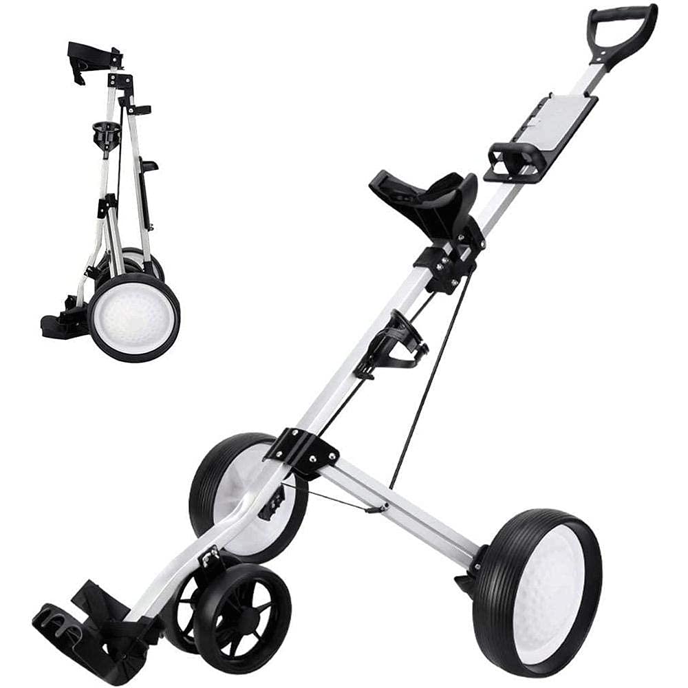 Buy Golf Trolleys 4 Wheel Golf Cart Push Pull, Folding Golf Pull