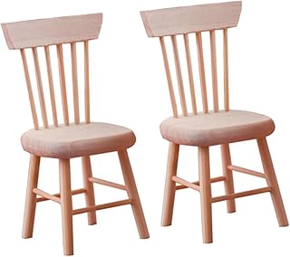 TOYANDONA 2 Pçs Cadeira De Casa De Bonecas Guarnição Do Chão Mini Decoração Mini Acessórios Casa De Bonecas Brinquedo De Madeira Casa De Bonecas Acessórios De Casa De Bonecas Modelo Cadeira