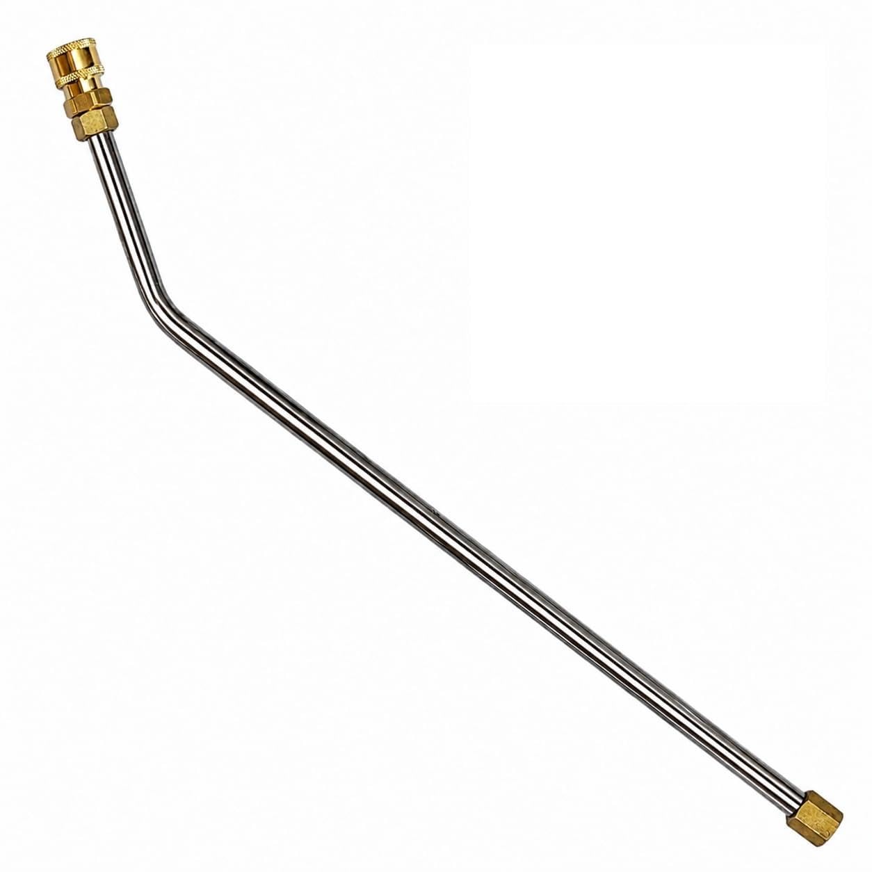 NR Pressure washer extension wand 52cm. 30 degree angled curved rod. 1/4 Quick Connect power washer lance attachment for gutter cleaning, car undercarriage and wheel wells. stainless steel.-picture-27