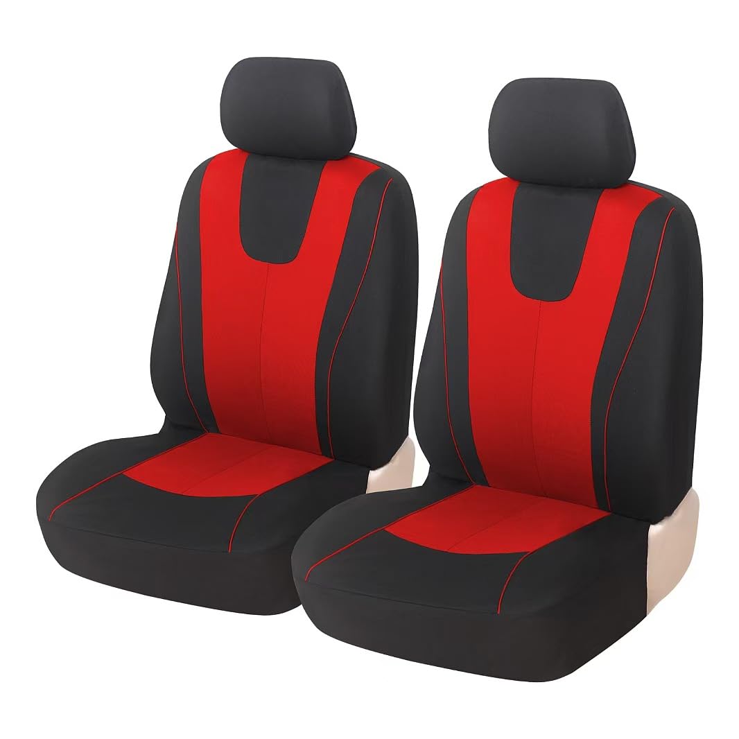 9 Piezas Fundas de Asiento de Coche para Hyundai IX25 2015-2019, Fundas de Tela Antideslizantes para Asientos Delanteros y Traseros Accesorios Interiores,B/Red
