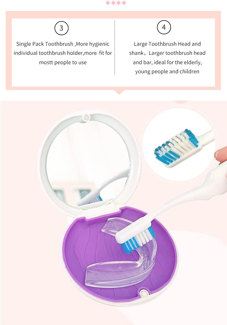 Alliph Retainer Case and Denture Bath Case Set 2 Removal 2 Chewis 1 Denture Brush : Health & Household