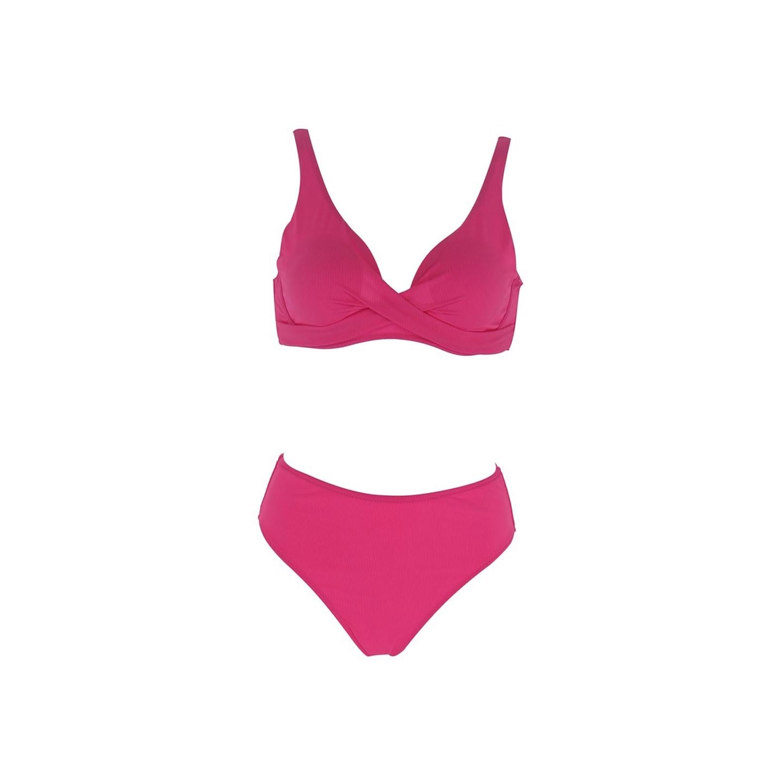 YOIQI Aerie Swimsuits For Women, Solid High Waist Bikini Set Swimsuit Women Push Up Two Piece Swimwear Beach Wear Bathing Suit (Size : L)