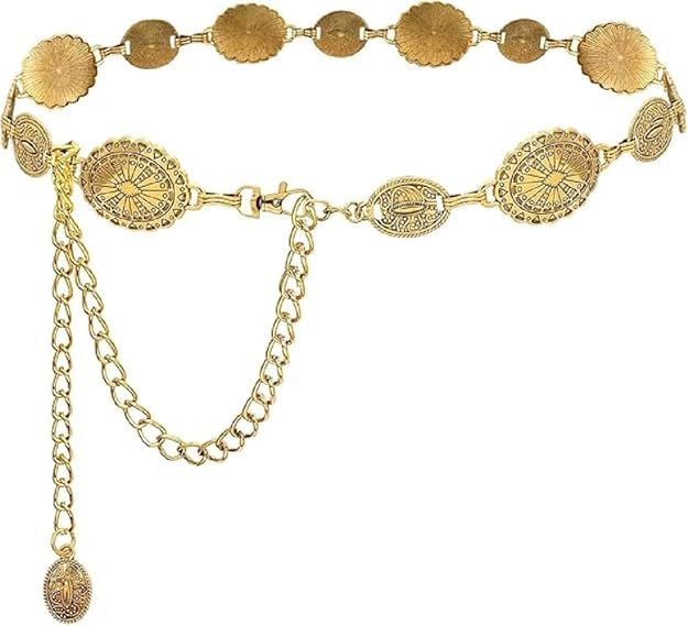 Waist Chain Belt for Women Gold Kamarbandh with Coin Design & Adjustable Chain - Ethnic Metal Waist Belt Jewellery for Saree Lehenga Dresses & Jeans Styling Accessories-image-12