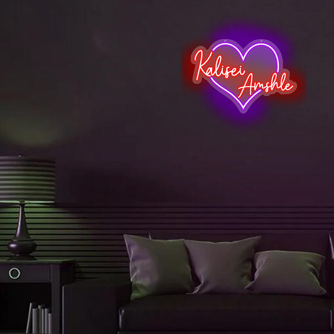 Nombre De Pareja Personalizado Corazón Luz De Neón Led Para El Día De San Valentín, Nombre Personalizado Del Amante Letra Corazón Letrero De Neón, Aniversario Boda Regalo De Neón Para Novio Novia