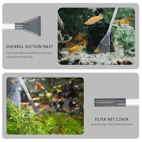 Image of Aquarium Gravel Cleaner Siphon Vacuum, manually Operated Water Changer kit and Cleaning Tools