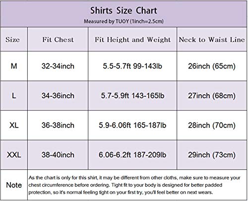 TUOY Men's Sleeveless Shirt Padded Compression Protective Vest Rib Protector Padded Shirt Tank Tops for Football Basketball Hockey Cycling (Black) - Thumbnail 6