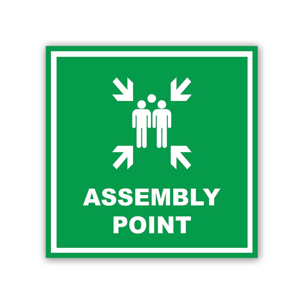 Canvas Bubble Assembly Point Sign Board - 12x12 Inch | Unbreakable Aluminium Composite Panel (ACP) Sign Board Sheet for Offices, Industries, Public Places | Durable and Weather-Resistant Safety Indicator