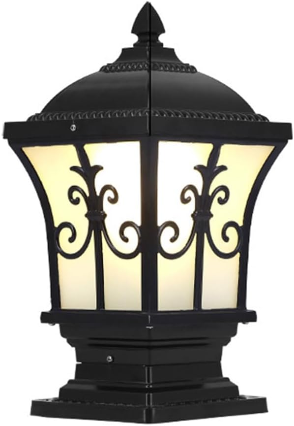 Pillar Light Garden Decoration Pillar Lights 1 Pack Post Cap Light with Acrylic Lampshade Post for Pole Fence Deck Garden Yard Patio Porch Outdoor Decor, Warm White E27