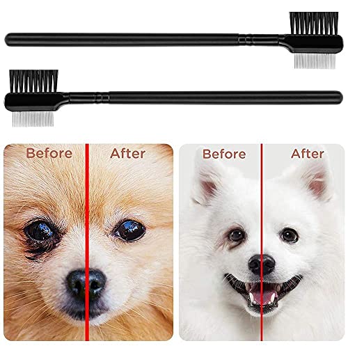 Head Brush Double-Sided Tear Stain Remover Pets Accessories For Small Cat Dog Kitten Puppy Pet Eye Comb(Black) #TOP3