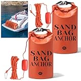 HFYZZ 2 Pack 10L Sand Anchor Bag for Small Boats, 2 in 1 PWC Jet Ski Anchor Bag Kit with Adjustable Buoy,Waterproof Dry Bag for Jet Ski, Kayak, Boat, Paddle Board, Watercraft and Canoe