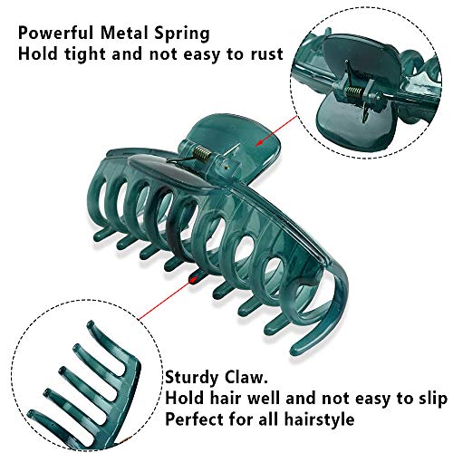image for YMHPRIDE 6 Packs Hair Claw Clips Large Claw Clips for Women Non-Slip J