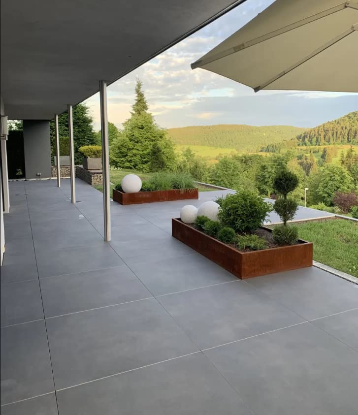 Gartenwelt Riegelsberger Premium Aluminium Montagesystem-Set für Keramik-, Stein-, Betonplatten Komplett-Set Made in Germany Plattenformat 60x60 cm Terrassenfläche 3x3 m | 9 m² Aufbauhöhe 76-89 mm