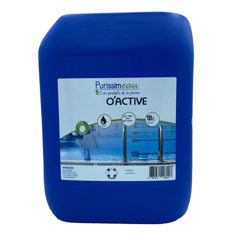 O'ACTIVE Oxydant Traitement Choc Anti-algues Piscine 10L PURISSIMEAU