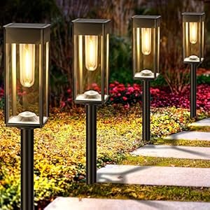 Solar Pathway Lights Outdoor, 8 Pack Bright Solar Lights Outdoor Waterproof, Auto On/Off Outside Solar Powered Lights for Yard Garden Landscape Patio Decor Lawn Path Walkway Driveway