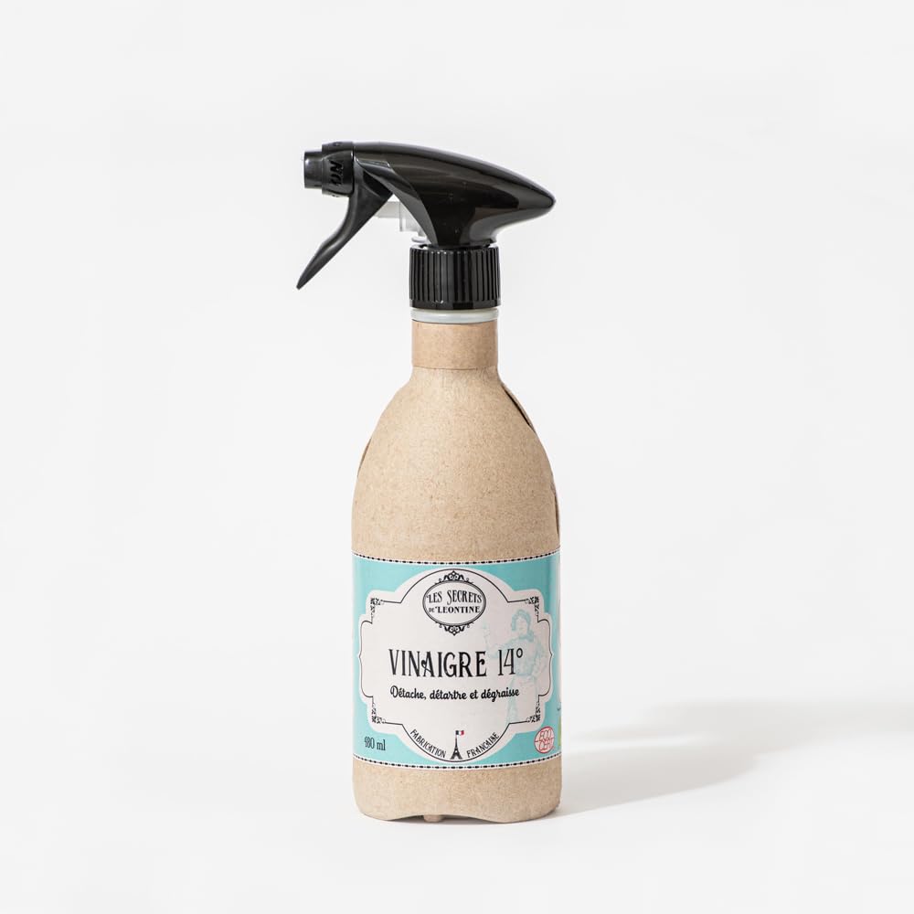 Vinaigre 14° - Détartrant Naturel - Multi surfaces - Nettoyant Puissant - Emballages Eco-Friendly - Pack de 3 Flacons (480 ml chacun)