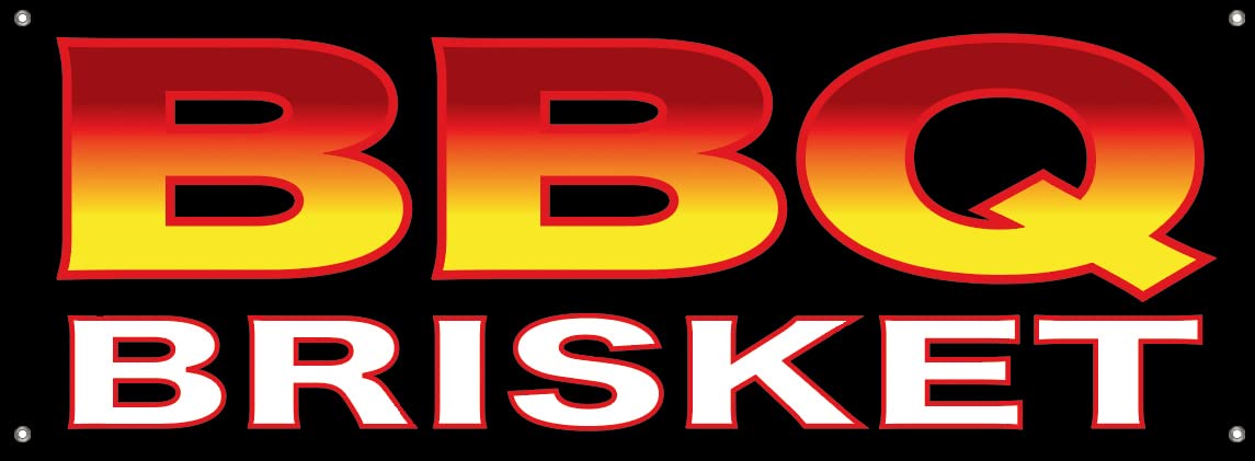 4 Less Co 18x48 Inch BBQ BRISKET Vinyl Banner Sign with Metal Grommets kb