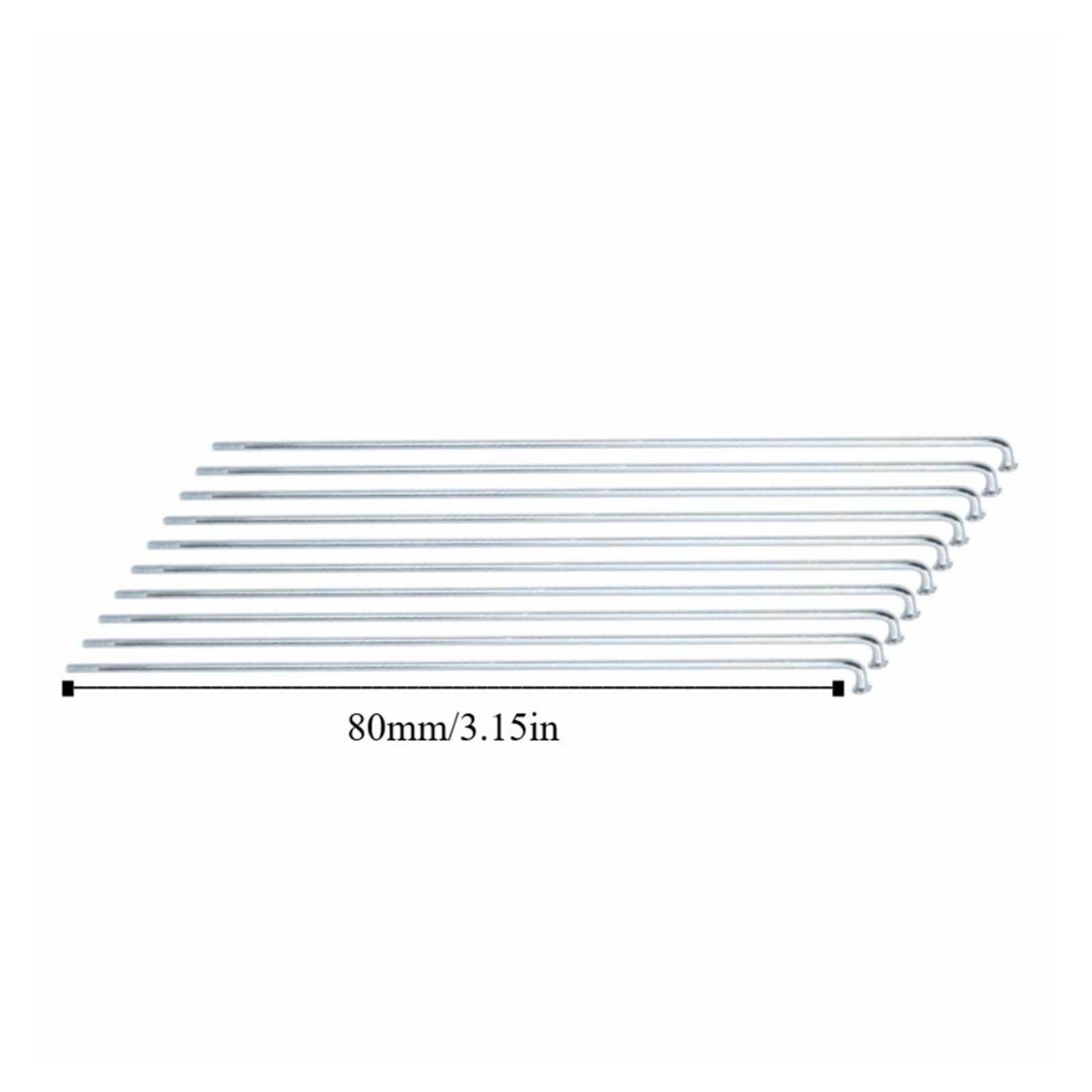 10 zestaw szprych rowerowych 13G 2,2 mm, srebrna, stal węglowa, z akcesoriami do roweru trójkołowego i zamiennika koła rowerowego, 190-270 mm