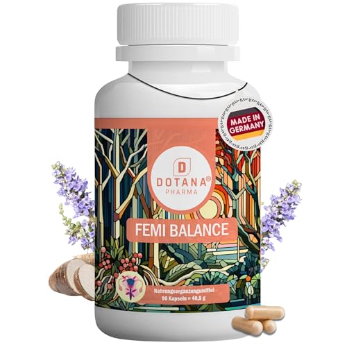 Femi Balance - Hormonelle Balance Frauen | Yamwurzel & Mönchspfeffer Kapseln | Vegan 90 Kapseln gegen PMS Wechseljahre - Made in Germany