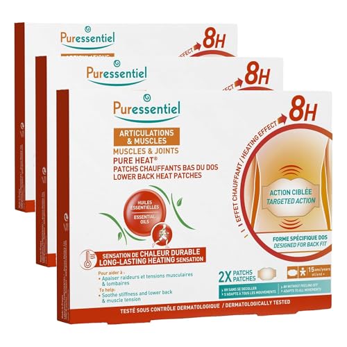 Patchs chauffants bas du dos pour le sport et le bureau Puressentiel Pure Heat