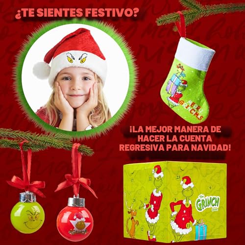 Miniatura 4 de Grinch Calendario Adviento 2025 Adultos Adolescentes Calendário Cuenta Atrás Para Navidad Decoración Navideña Papelería Calcetines Llaveros