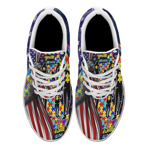 Sonzj-II Autism Awareness Shoes Men Women Running Walking Shoes Lightweight Breathable Fashion Sneakers
