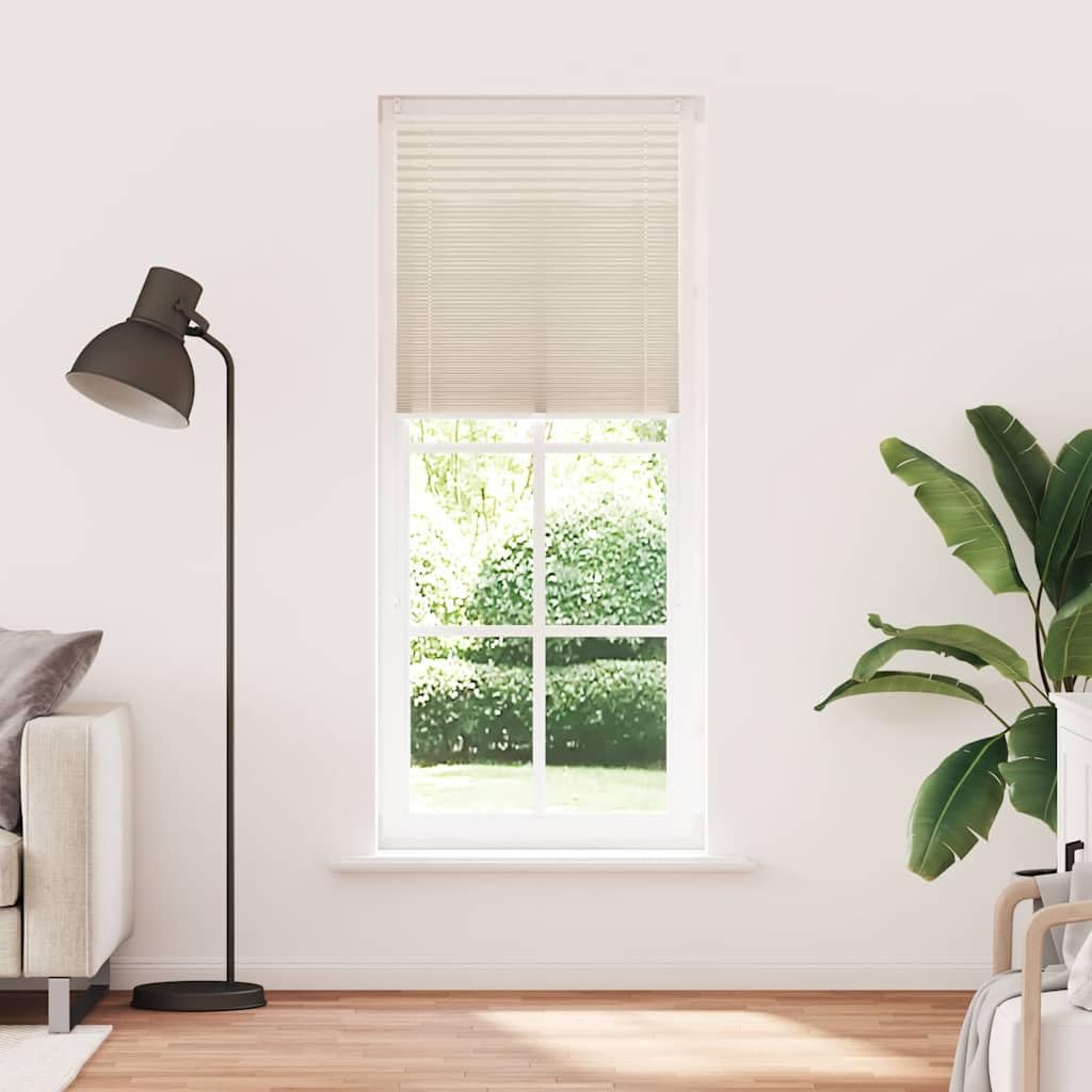 Store Plissé Tamisant en Crêpe 90x200 cm Crème sans Percer