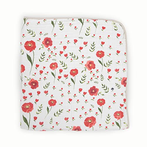 Image of Little Unicorn Cotton Muslin Quilt - Summer Poppy