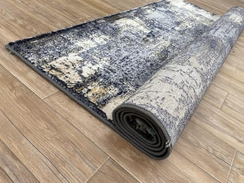 Image of Modern 4x6 Feet (120x180 CM) Silk Touch Carpet for Living Room | Washable Anti-Skid | Multicolor Chevron Pattern | Stain-Resistant Floor Rug for Drawing Room Hall