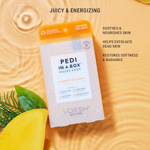 Image of VOESH Pedi in a Box 4 Step, Pedicure Set, At-Home Pedicure, DIY Pedi, Foot Treatment, Pedicure Supplies, Foot Scrub, Foot Spa, Foot Care, Foot Therapy