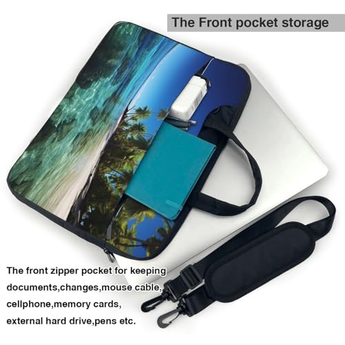 Palm Trees and Clear Sea Laptop Bag for Women Men Laptop Case Sleeve Business Travel Briefcase Messenger Bag3