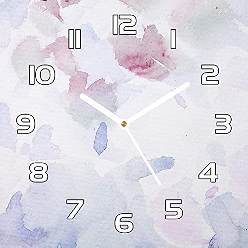 Horloge en verre lisible aiguilles blanches 30x30 cm abstrait