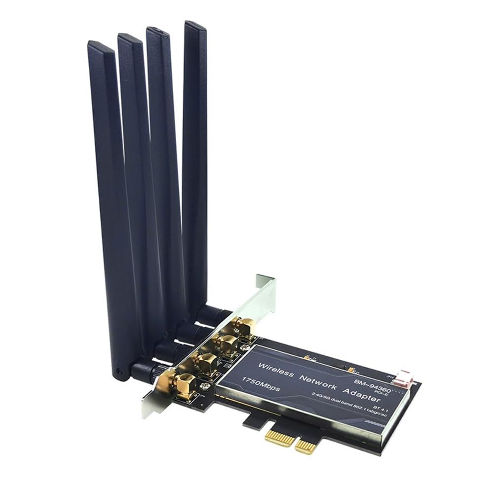 BCM94360 2.4G/5G DUAL BAND Network Card Bluetooth 4.1 Pci-E X1 Desktop Wireless Adapter 1750Mbps PCB+Plastic+Metal